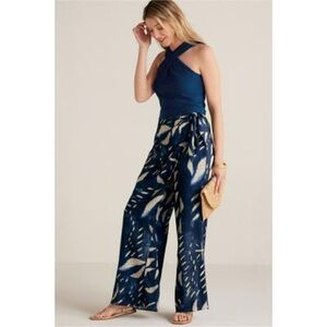 Soft Surroundings wrap wide leg pants Size 6 Petite / 6P velora tie dye shibori